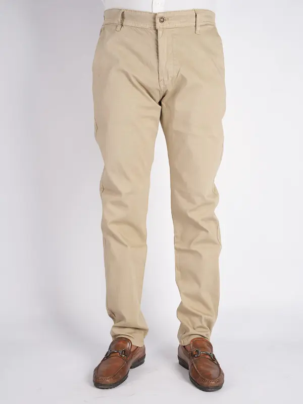 Pantalon en toile piqué de coton poches Coté Ref-TR014451Q ( Beige ) 